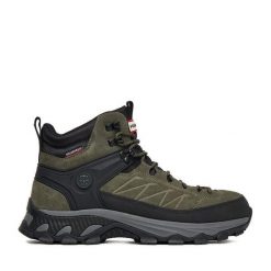 Trekkingi Hunter. Brązowe buty trekkingowe męskie Hunter, bez wzorów, sportowe, bez obcasa, bez zapięcia. Za 399.99 zł.