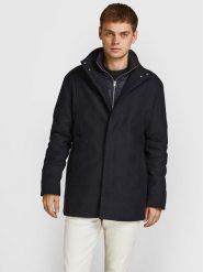 Jack & Jones Płaszcz wełniany Dunham 12189349 Czarny Regular Fit. Czarne płaszcze męskie Jack & Jones, na zimę, m, bez wzorów, z syntetyku, bez kaptura. Za 679.99 zł.