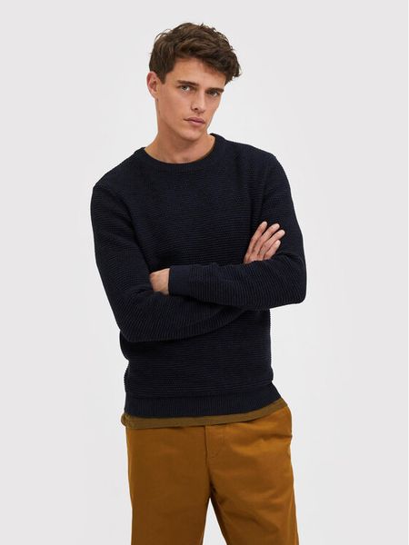Selected Homme Sweter Vince 16059390 Granatowy Regular Fit. Niebieskie kardigany męskie Selected Homme, l, bez wzorów, z bawełny, bez ramiączek. Za 149.99 zł.
