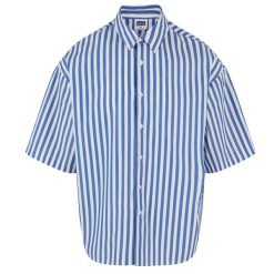 Koszula Męska W Paski Z Krótkim Rękawem Lato. Białe koszule męskie Urban Classics, na lato, m, bez wzorów, bez kołnierzyka, bez ramiączek. Za 137.99 zł.