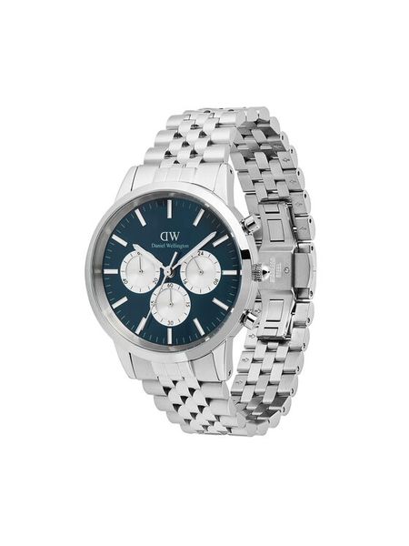 Daniel Wellington Zegarek Iconic Chronograph DW00100874 Srebrny. Szare, analogowe zegarki męskie Daniel Wellington, srebrne. Za 1,259.00 zł.