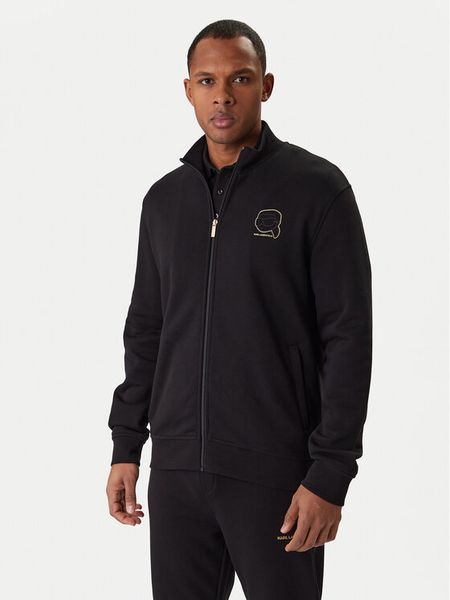 KARL LAGERFELD Bluza 705004 561910 Czarny Regular Fit. Czarne bluzy rozpinane męskie KARL LAGERFELD, m, bez wzorów, z bawełny, bez ramiączek, bez kaptura. Za 839.99 zł.