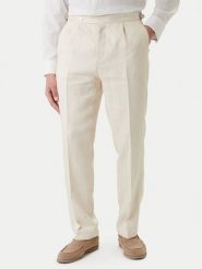 BOSS Spodnie materiałowe H-Perino 50563231 Beżowy Relaxed Fit. Brązowe spodnie na co dzień męskie Boss, bez wzorów, ze lnu. Za 999.99 zł.