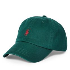 Czapka z daszkiem Polo Ralph Lauren. Zielone czapki męskie Polo Ralph Lauren, bez wzorów. Za 289.99 zł.