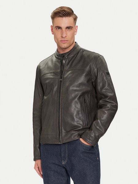 JOOP! Kurtka skórzana Cleary 80000863 Szary Regular Fit. Szare kurtki męskie JOOP!, m, bez wzorów, ze skóry, bez ramiączek, bez kaptura. Za 939.99 zł.