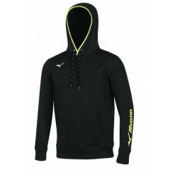 Bluza z kapturem Mizuno Team. Czarne bluzy nierozpinane męskie Mizuno, bez wzorów, z poliesteru, z kapturem. Za 221.00 zł.