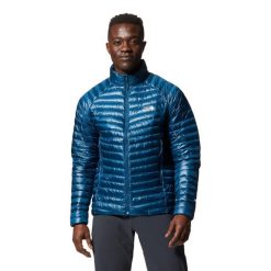 Kurtka turystyczna Mountain Hardwear Ghost Whisperer/2. Niebieskie kurtki męskie MOUNTAIN HARDWEAR, bez wzorów, sportowe, bez ramiączek, bez kaptura. Za 1,439.55 zł.