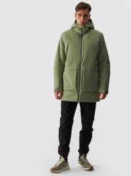 4F Parka przejściowa membrana 8000 męska - khaki 3XL. Brązowe parki męskie 4f, na zimę, m, bez wzorów, z dzianiny, z kapturem. W wyprzedaży za 249.99 zł.