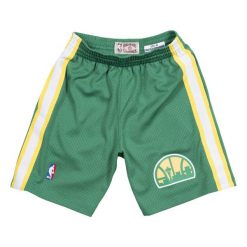Krótki Seattle Supersonics nba. Zielone szorty sportowe męskie Mitchell & Ness, bez wzorów, retro. Za 397.50 zł.