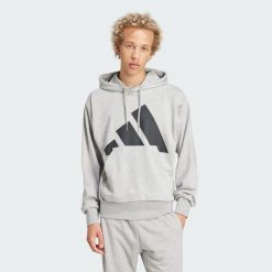 Bluza z kapturem Essentials Big Logo French Terry. Czarne bluzy nierozpinane męskie ADIDAS, l, bez wzorów, z materiału, z kapturem. W wyprzedaży za 179.25 zł.