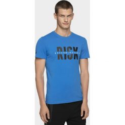 T-shirt męski TSM008 - niebieski. T-shirty męskie 4f. W wyprzedaży za 49.99 zł.