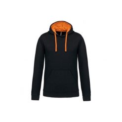 Kontrastowa bluza z kapturem Kariban. Brązowe bluzy nierozpinane męskie KARIBAN, m, bez wzorów, bez ramiączek, z kapturem. Za 166.50 zł.