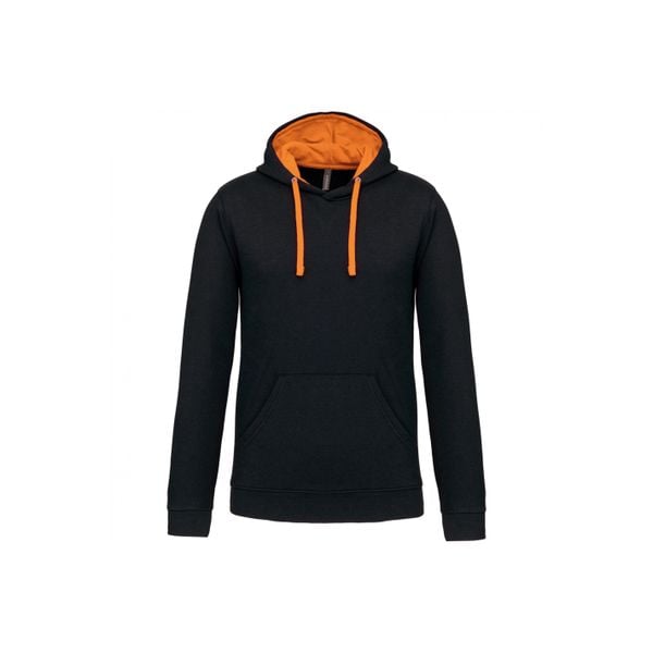 Kontrastowa bluza z kapturem Kariban. Brązowe bluzy nierozpinane męskie KARIBAN, m, bez wzorów, z kapturem. Za 166.50 zł.