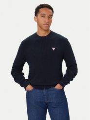 Guess Sweter M4BR30 Z3HM1 Granatowy Regular Fit. Niebieskie kardigany męskie Guess, m, z aplikacjami, z bawełny, bez ramiączek. Za 299.99 zł.