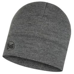 Czapka dla dorosłych BUFF® Midweight Hat LIGHT Merino. Szare czapki męskie Buff, bez wzorów, z wełny, sportowe. Za 129.99 zł.