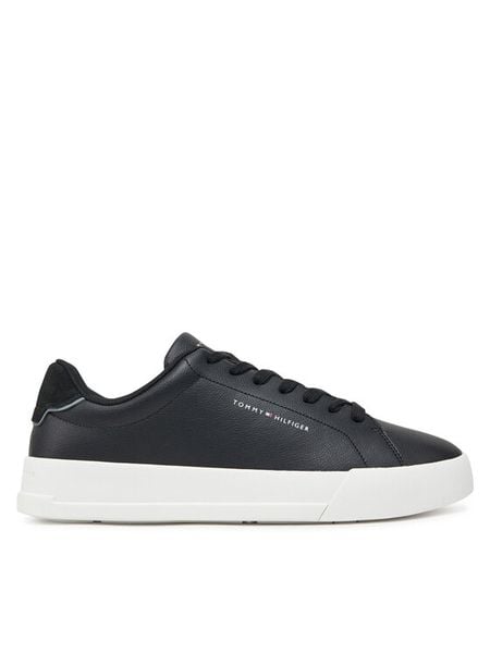 Tommy Hilfiger Sneakersy Th Court Lth Detail Ess FM0FM05367 Czarny. Czarne buty sportowe na co dzień męskie Tommy Hilfiger, m, bez wzorów, ze skóry, bez ramiączek, bez kaptura. Za 289.99 zł.