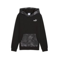 Młodzieżowa bluza z kapturem Essentials Camo PUMA Black. Czarna bluzy nierozpinane męskie Puma, m, bez wzorów, eleganckie, bez ramiączek, z kapturem. Za 199.00 zł.