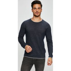 Selected - Sweter. Czarne swetry męskie Selected, z bawełny, z okrągłym kołnierzem, z krótkim rękawem. W wyprzedaży za 99.90 zł.