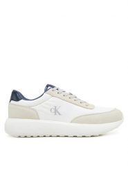 Calvin Klein Jeans Sneakersy Athleisure Runner Laceup Mix YM0YM01195 Biały. Białe buty sportowe na co dzień męskie Calvin Klein Jeans, m, bez wzorów, z jeansu, bez ramiączek, bez kaptura. Za 269.99 zł.