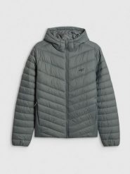 4F Kurtka z wypełnieniem syntetycznym męska - zielona L. Zielone kurtki męskie 4f, l, bez wzorów, z materiału, klasyczne, bez ramiączek, bez kaptura. Za 269.99 zł.