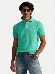 Polo Ralph Lauren Polo 710782592018 Zielony Slim Fit. Zielone koszulki polo męskie Polo Ralph Lauren, m, bez wzorów, z bawełny, bez kołnierzyka, bez ramiączek. Za 599.99 zł.