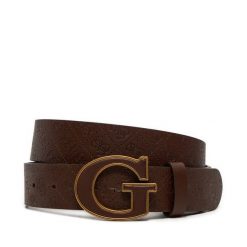 Pasek Męski Guess. Brązowe paski męskie Guess, z aplikacjami. Za 209.99 zł.