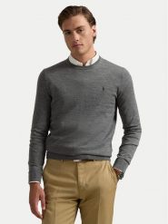 Polo Ralph Lauren Sweter 710946143002 Szary Slim Fit. Szare kardigany męskie Polo Ralph Lauren, m, bez wzorów, z wełny, bez ramiączek. Za 759.99 zł.