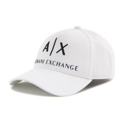 Czapka z daszkiem Armani Exchange. Białe czapki męskie Armani Exchange, bez wzorów. Za 209.99 zł.