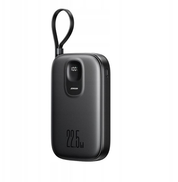 Powerbank Joyroom JR-PBF17 22.5W 10000mAh z wbudowanym kablem USB-C + kabel USB-C 0.25 cm - czarny. Czarne powerbanki Joyroom. Za 63.00 zł.
