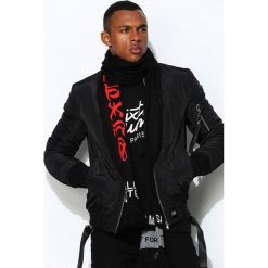 Czarny Szalik Gothic Winter. Czarne szaliki męskie Born2be, z napisami, z elastanu. Za 64.99 zł.