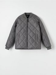 Kurtka bomber - szary. Szare kurtki męskie Sinsay, l, bez wzorów, bez ramiączek, bez kaptura. Za 89.99 zł.