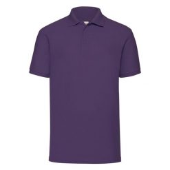 Męska Koszulka Polo 65/35 Pique. Fioletowe koszulki polo męskie Fruit of the Loom, m, bez wzorów, bez kołnierzyka, bez ramiączek. Za 65.99 zł.