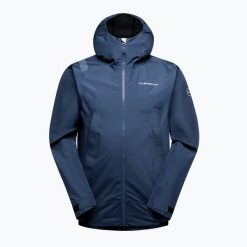 Kurtka softshell męska La Sportiva Discover Shell. Niebieskie kurtki męskie La Sportiva, m, bez wzorów, z softshellu, sportowe, bez ramiączek, bez kaptura. Za 1,039.00 zł.