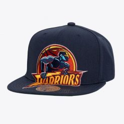 Czapka Golden State Warriors NBA XL Logo. Niebieskie czapki męskie Mitchell & Ness, na zimę, bez wzorów, sportowe. Za 214.50 zł.