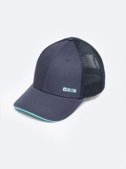 Czapka męska z daszkiem z siatką granatowa Vintygas 403. Niebieskie czapki męskie Big Star, bez wzorów, z bawełny, retro. W wyprzedaży za 79.99 zł.