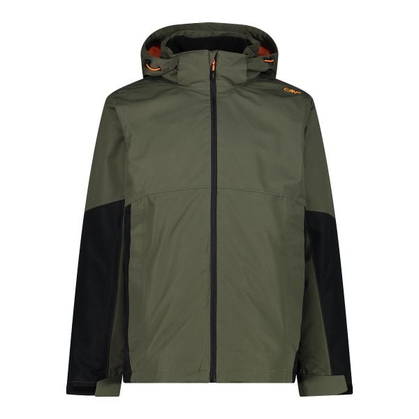 Wodoodporna kurtka 3 w 1 CMP. Zielone kurtki męskie CMP, xl, bez wzorów, sportowe, bez ramiączek, bez kaptura. Za 450.99 zł.