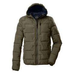 Kurtka z kapturem Killtec GW 72. Zielone kurtki męskie KILLTEC, bez wzorów, z puchu, sportowe, bez ramiączek, z kapturem. Za 548.50 zł.