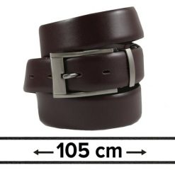 Pasek do Spodni Męski, Ciemny Brązowy 105cm, Skórzany, Elegancki, Możliwość Skrócenia -ZET. Brązowe paski męskie Zet, bez wzorów, ze skóry, eleganckie. Za 89.00 zł.