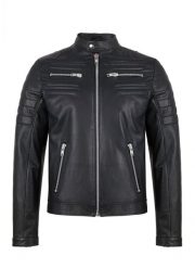 PAKO LORENTE – Kurtka skórzana DARRELL PLM-5X-062-C. Czarne kurtki męskie Pako Lorente, l, bez wzorów, ze skóry, bez ramiączek, bez kaptura. Za 999.99 zł.