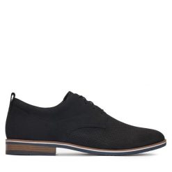 Półbuty Lasocki. Czarne codzienne półbuty męskie Lasocki, bez wzorów, bez obcasa, bez zapięcia. Za 229.99 zł.