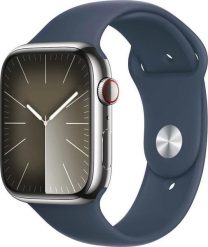 Smartwatch Apple Watch 9 GPS + Cellular 45mm Silver Stainless Steel Sport S/M Niebieski (MRMN3ET/A). Niebieskie zegarki smartwatch Apple. Za 4,191.13 zł.