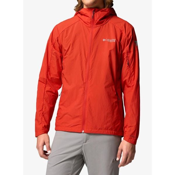 Kurtka przeciwwiatrowa Columbia Loop Trail II Windbreaker. Czerwone kurtki męskie Columbia, bez wzorów, z softshellu, sportowe, bez ramiączek, bez kaptura. Za 414.69 zł.
