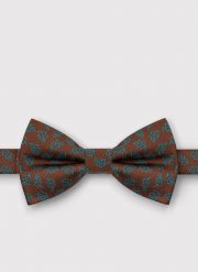 PAKO LORENTE – Brązowa mucha męska we wzorki. Brązowe krawaty i muchy męskie Pako Lorente, bez wzorów, z poliesteru, eleganckie. Za 39.99 zł.