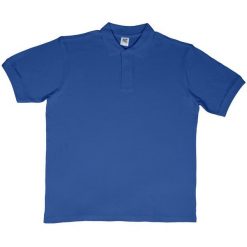 Męska Bawełniana Koszulka Polo Z Krótkim Rękawem Typu Ringspun. Niebieskie koszulki polo męskie SG, m, bez wzorów, z bawełny, bez kołnierzyka, bez ramiączek. Za 71.99 zł.