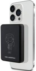 Power bank bezprzewodowy Karl Lagerfeld Outline Ikonik, Magnetyczny MagSafe 5000 mAh, czarny. Czarne powerbanki KARL LAGERFELD. Za 268.99 zł.