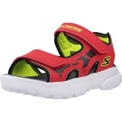 Sandały SKECHERS 406513L Czerwony. Czerwone buty zimowe męskie Skechers, bez wzorów, z syntetyku, sportowe, bez obcasa, bez zapięcia. Za 176.99 zł.
