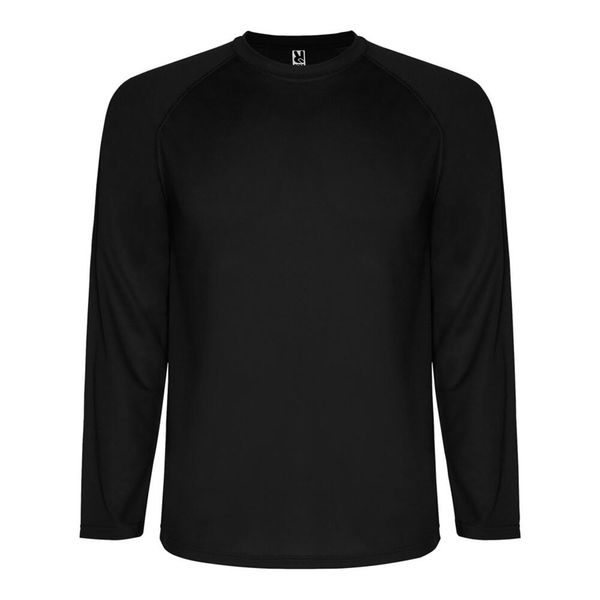 Męska Koszulka Sportowa Z Długim Rękawem Montecarlo. Czarne koszulki męskie z długim rękawem ROLY, m, bez wzorów, sportowe, bez ramiączek. Za 39.99 zł.