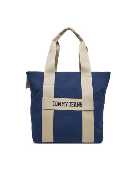 Tommy Jeans Torba Tjm Retro Cool Tote AM0AM13278 Granatowy. Niebieskie torby męskie na ramię Tommy Jeans, bez wzorów, z jeansu, retro, na ramię. Za 249.99 zł.