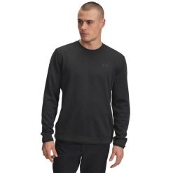 Polarowy sweter Under Armour. Czarne swetry męskie Under Armour, bez wzorów, z polaru, sportowe, bez kołnierzyka, bez ramiączek. Za 330.50 zł.