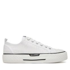 Trampki KARL LAGERFELD. Białe trampki męskie KARL LAGERFELD, bez wzorów, bez zapięcia. Za 399.99 zł.